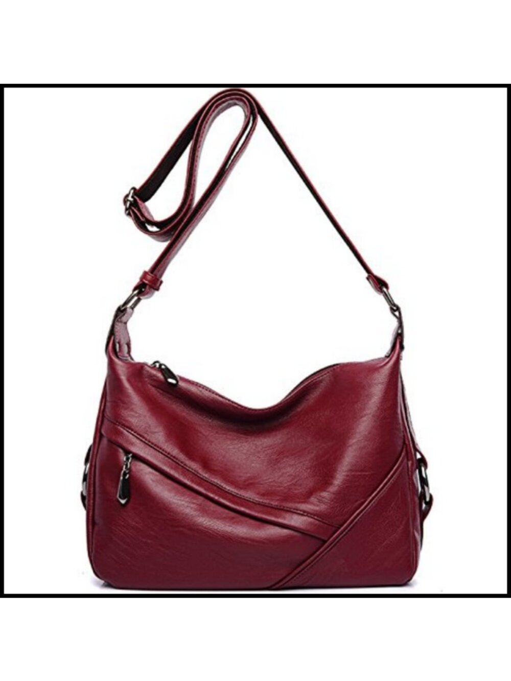 Soft Faux Leather Retro Sling Shoulder Crossbody Bag Adjustable Strap